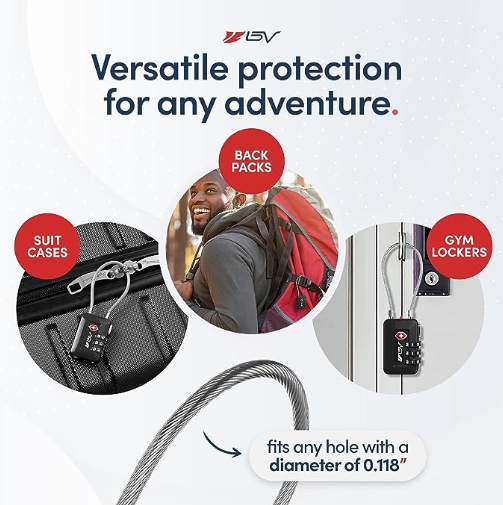 CF365 TSA Approved Luggage Travel Lock, Set-Your-Own Combination Lock